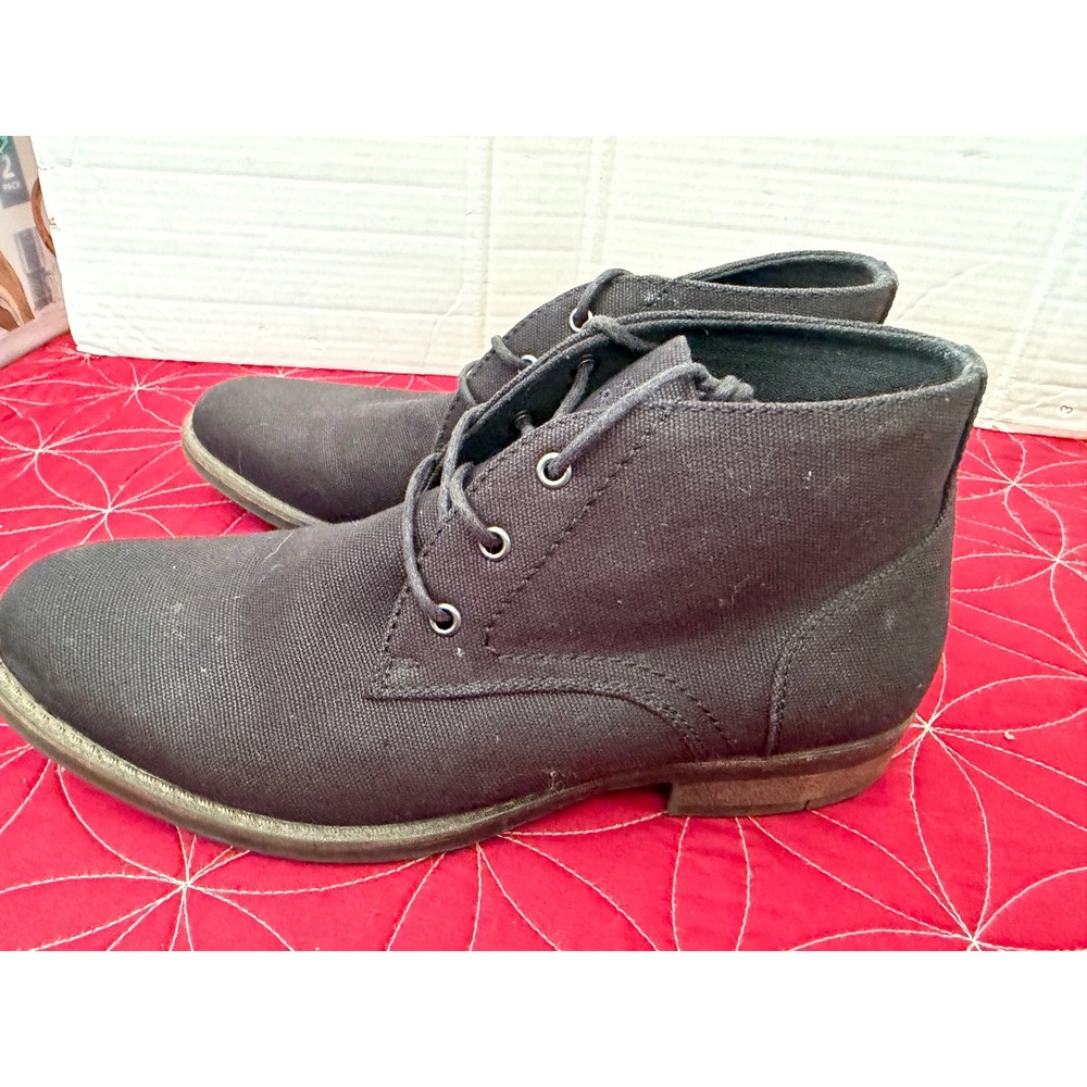 Perry Ellis Portfolio Mens Canvas Chukka Boots Charcoal Gray Lace Up Size 8